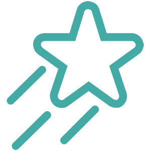 Teal shooting star icon